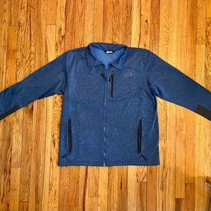 The North Face Jacket Blue XL lined with thin fleece with zipper details